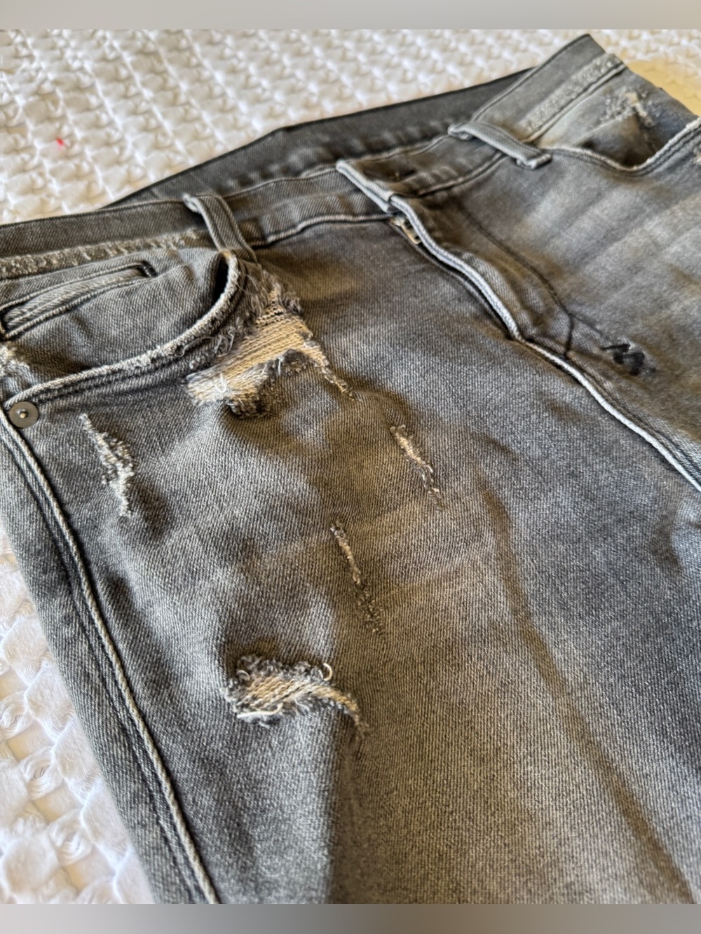 Ksubi Spray On Hell Cat Ripped Jeans Women’s 30 Carbon Black Skinny Zip Ankle‎ - Picture 4 of 11